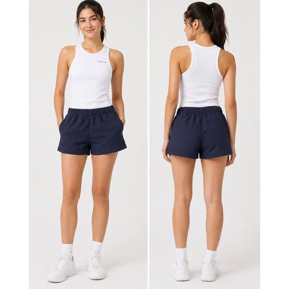 Outdoor Voices RecTrek Short Women’s L Navy Blue 3.5" Drawstring Pockets OV135W